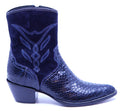 Genuine Navy Blue Snake & Suede Botin image 0