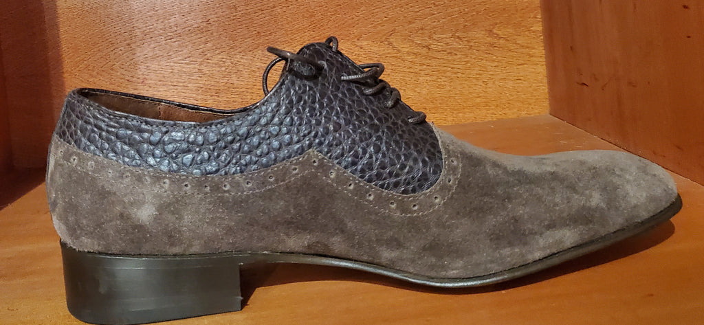 Brown Buffalo and Suede Dress Shoe US Men's 11.5 image 0
