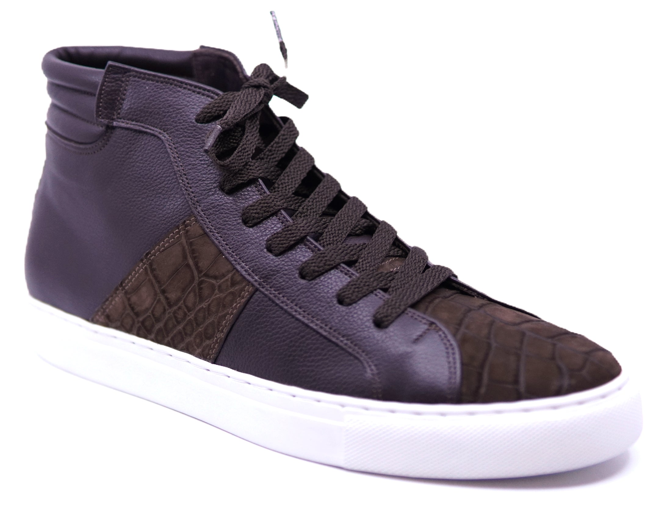 Suede Alligator & Leather High Top Sneaker image 2