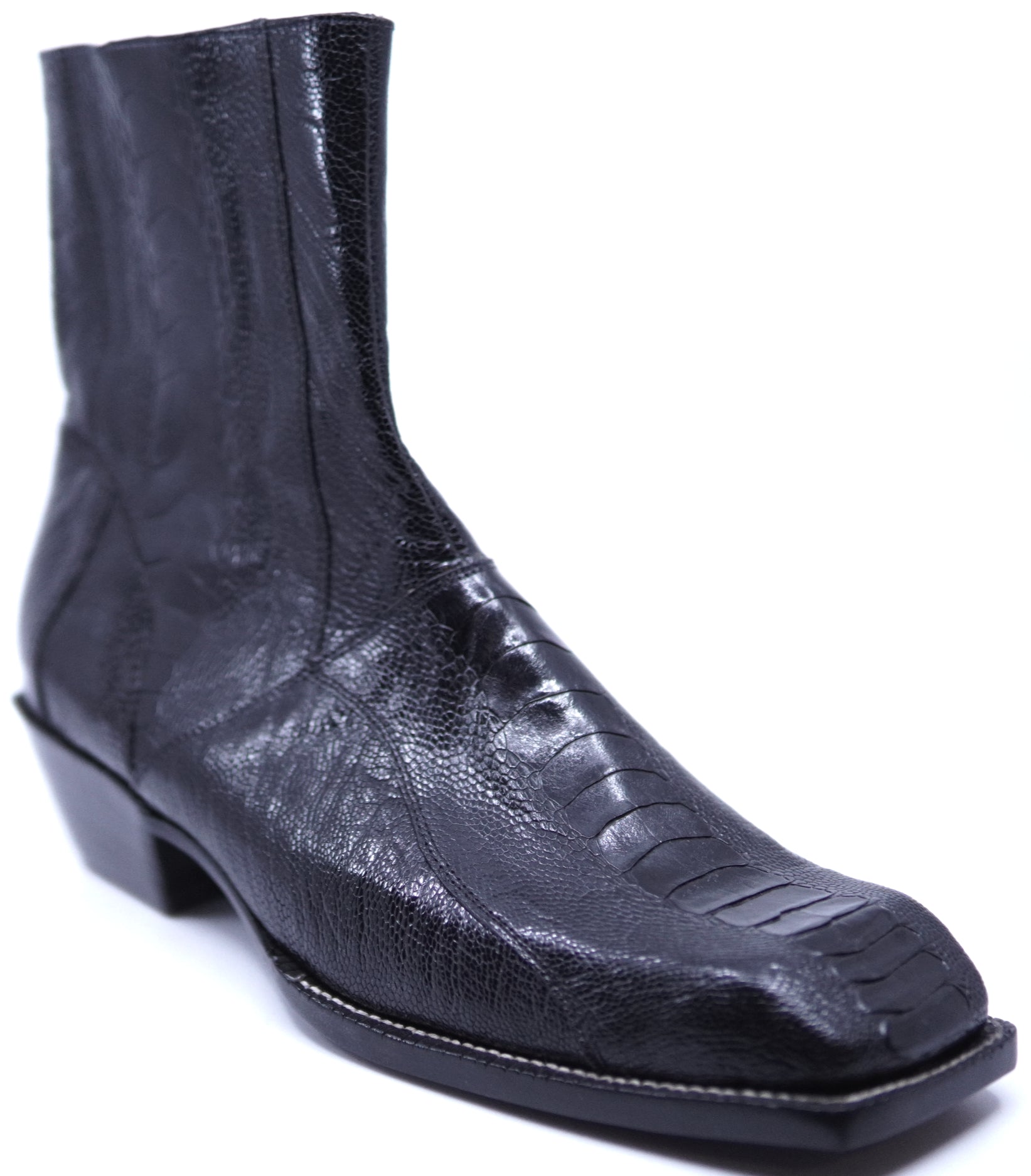 Black Ostrich Leg Botin image 2