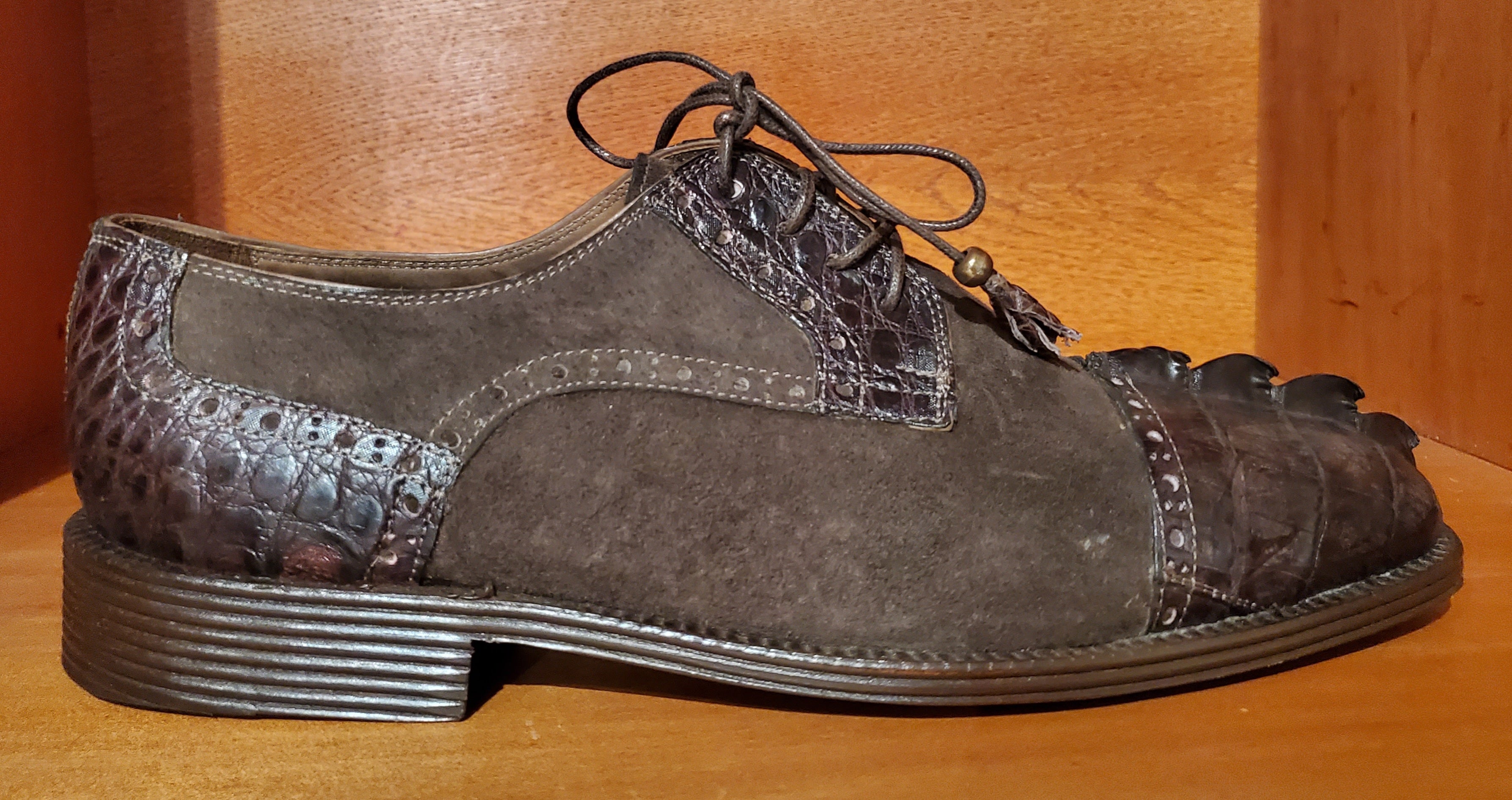 Crocodile Tail and Suede Cap Toe US Men's 11.5 image 0