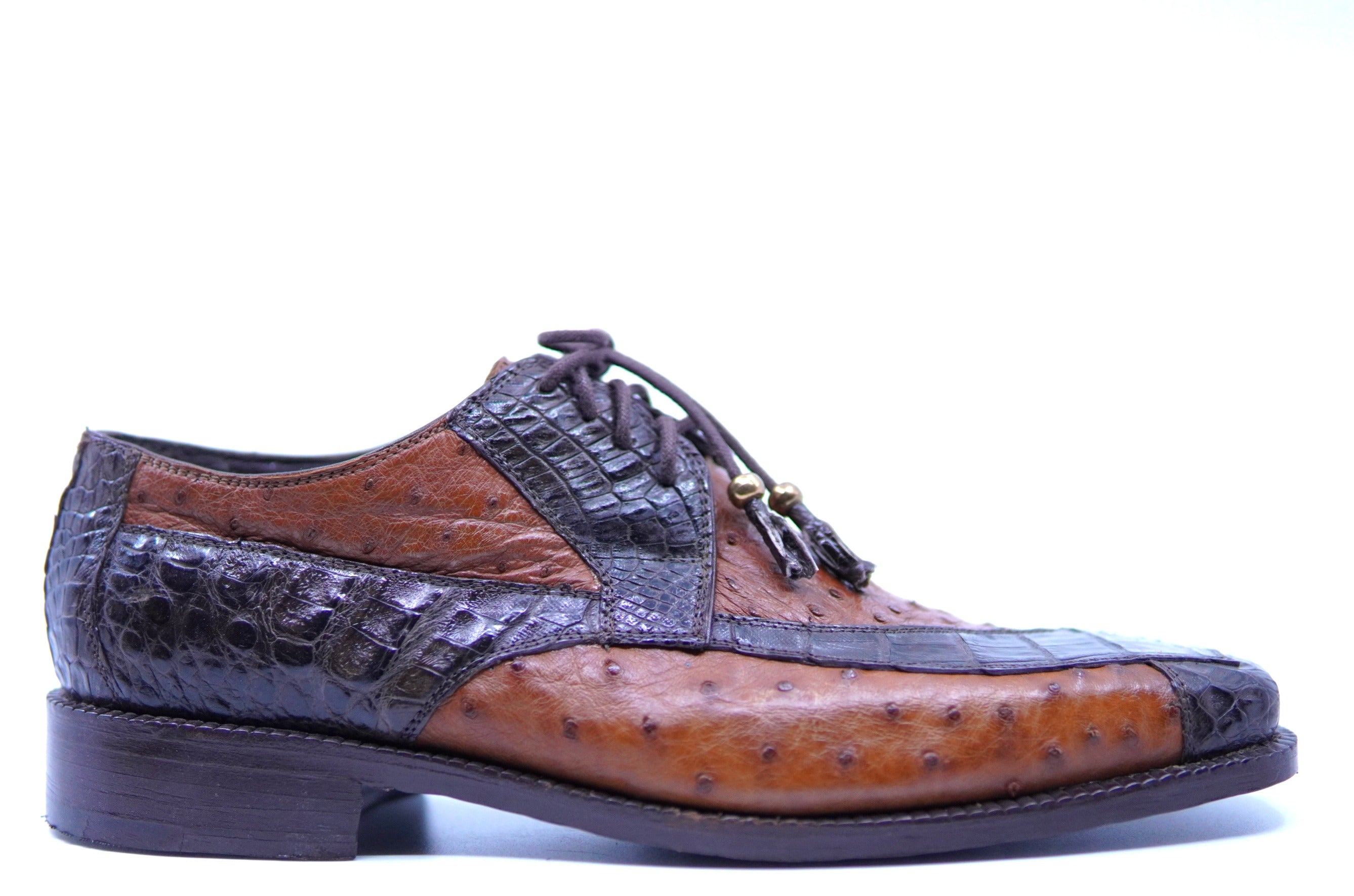 Brown Croc & Cognac Ost Dress Shoes US Men's 10 image 0