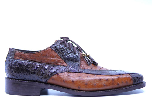Brown Croc & Cognac Ost Dress Shoes US Men's 10 image 0