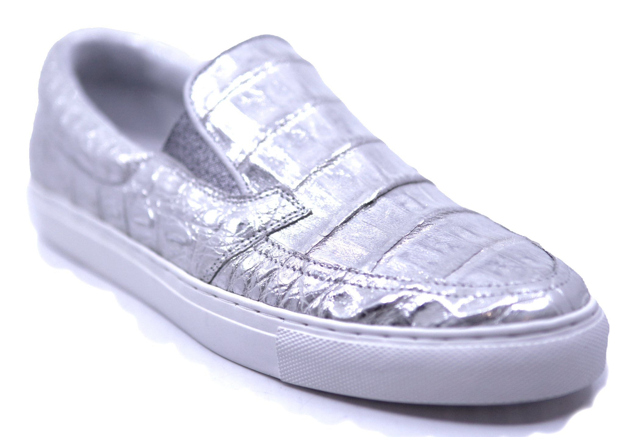 Silver Crocodile Slip-On Sneaker image 2