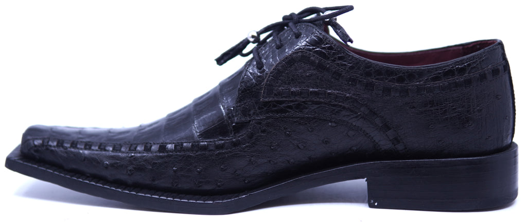 Genuine Alligator & Ostrich Pointed Toe Dress Shoe image 1