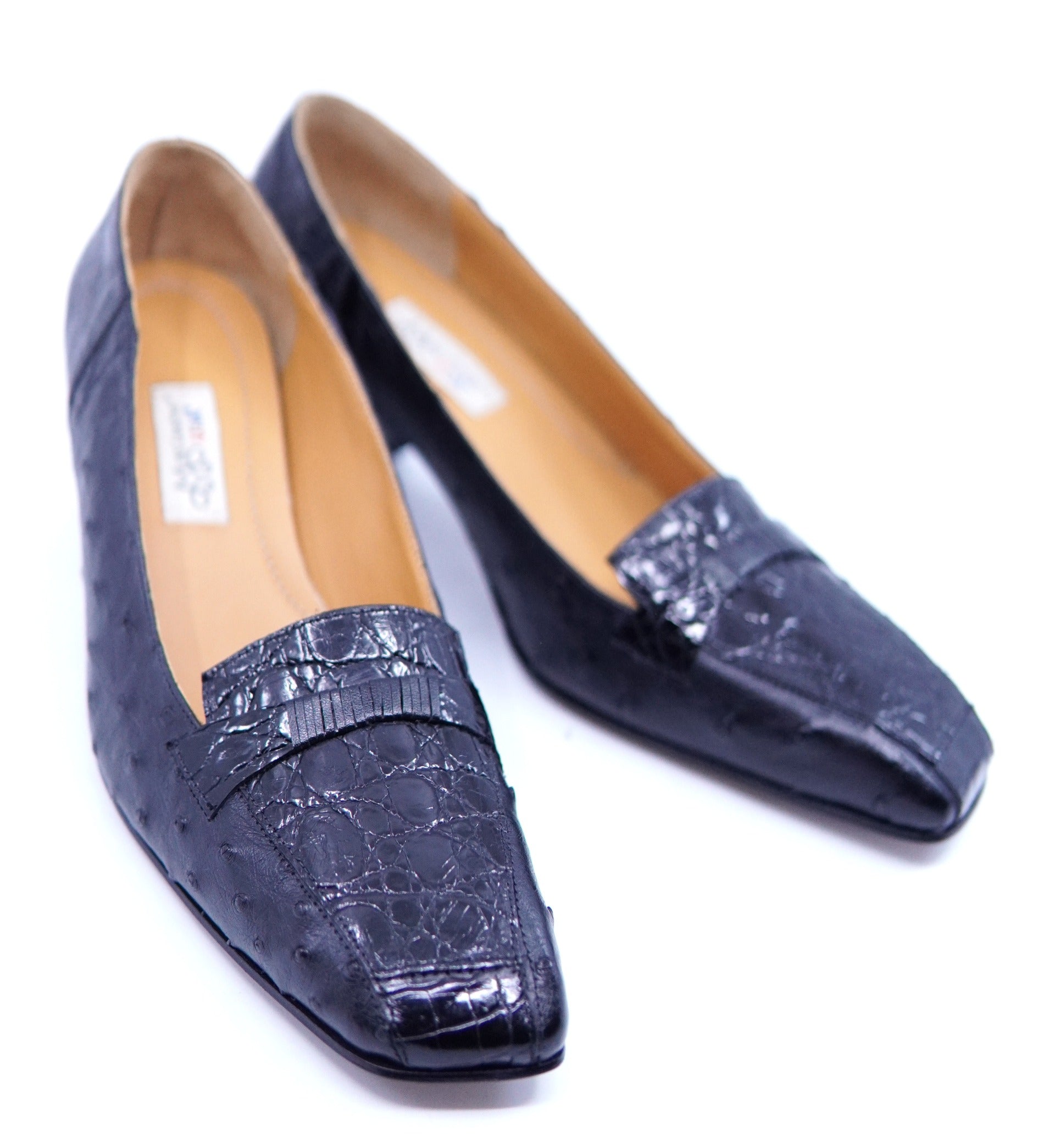Ostrich and Alligator Ladies Heels Size 8 image 3