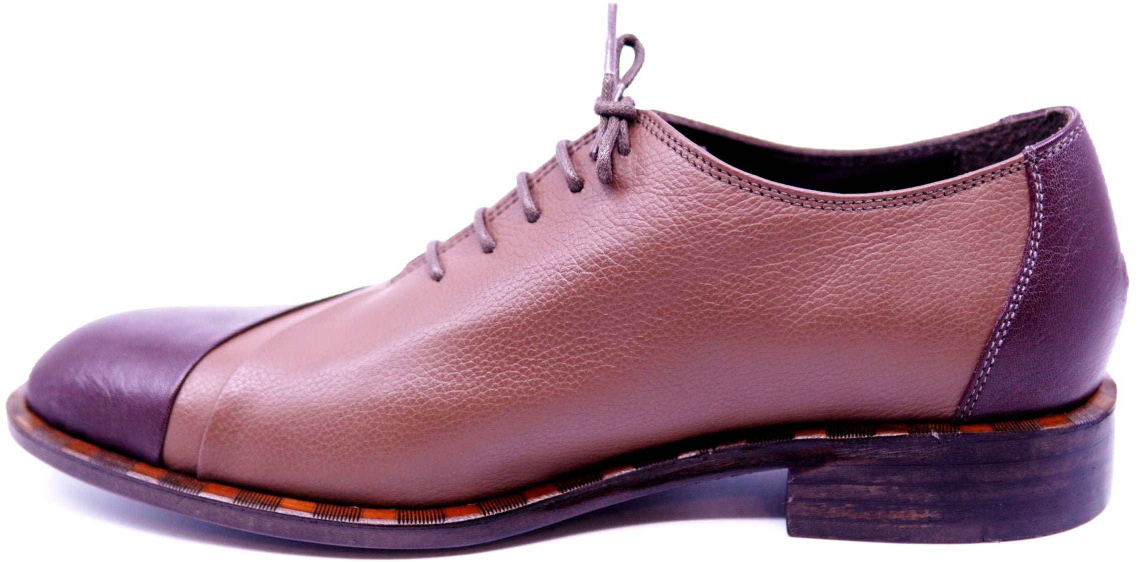 Full Leather Light Brown & Dark BrownDress Shoe image 2
