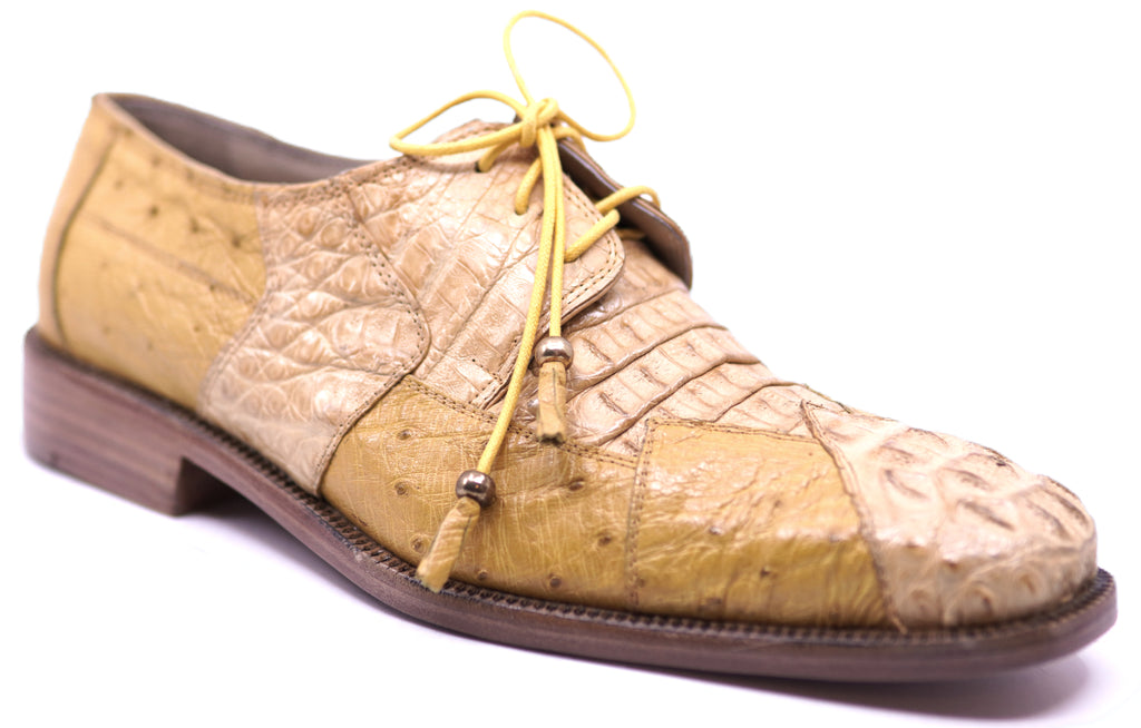 007 Buttercup Ostrich & Tan HB Croc Dress Shoe image 2