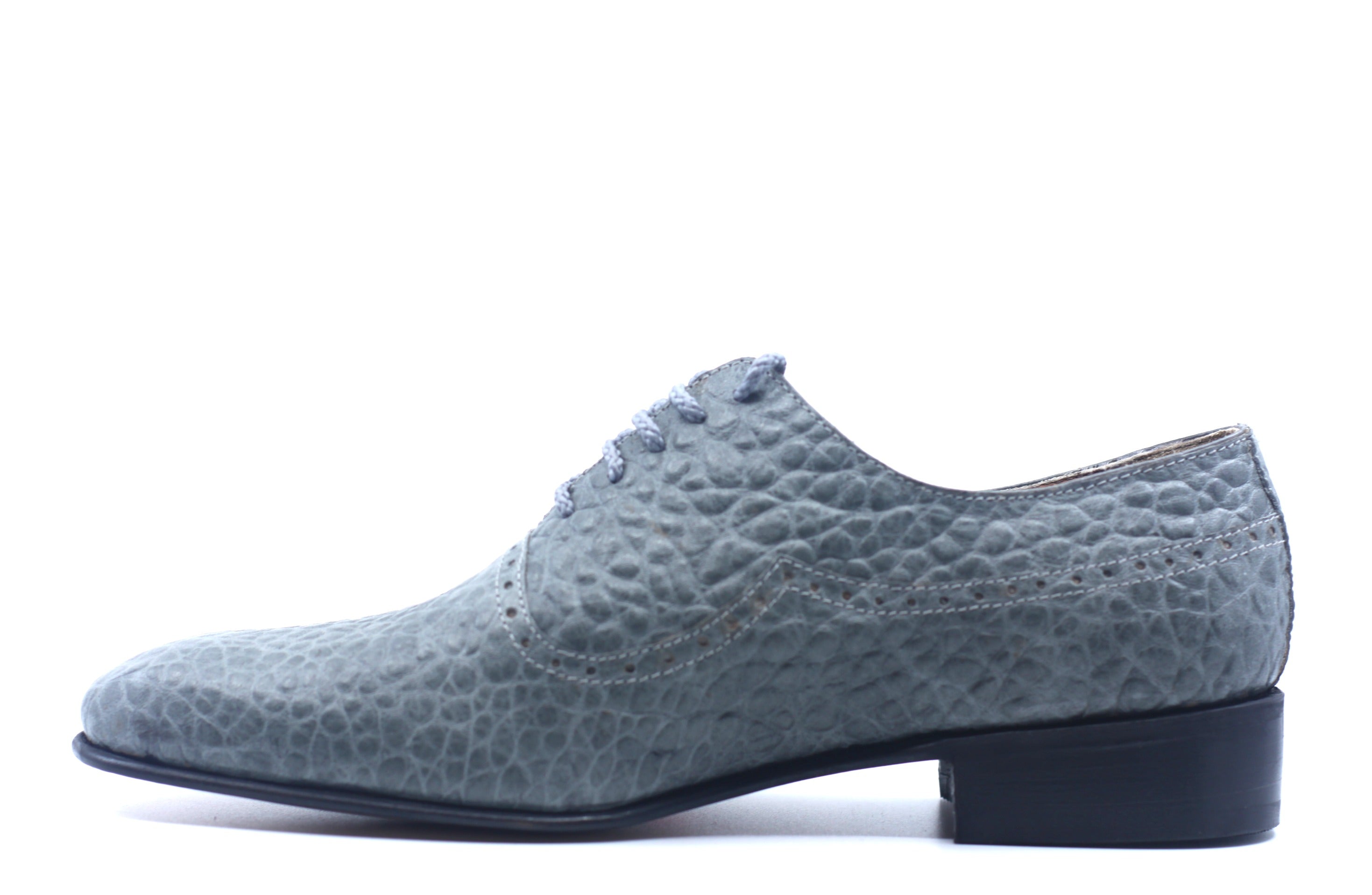 Grey Textured Leather Dress shoe US 9 image 2