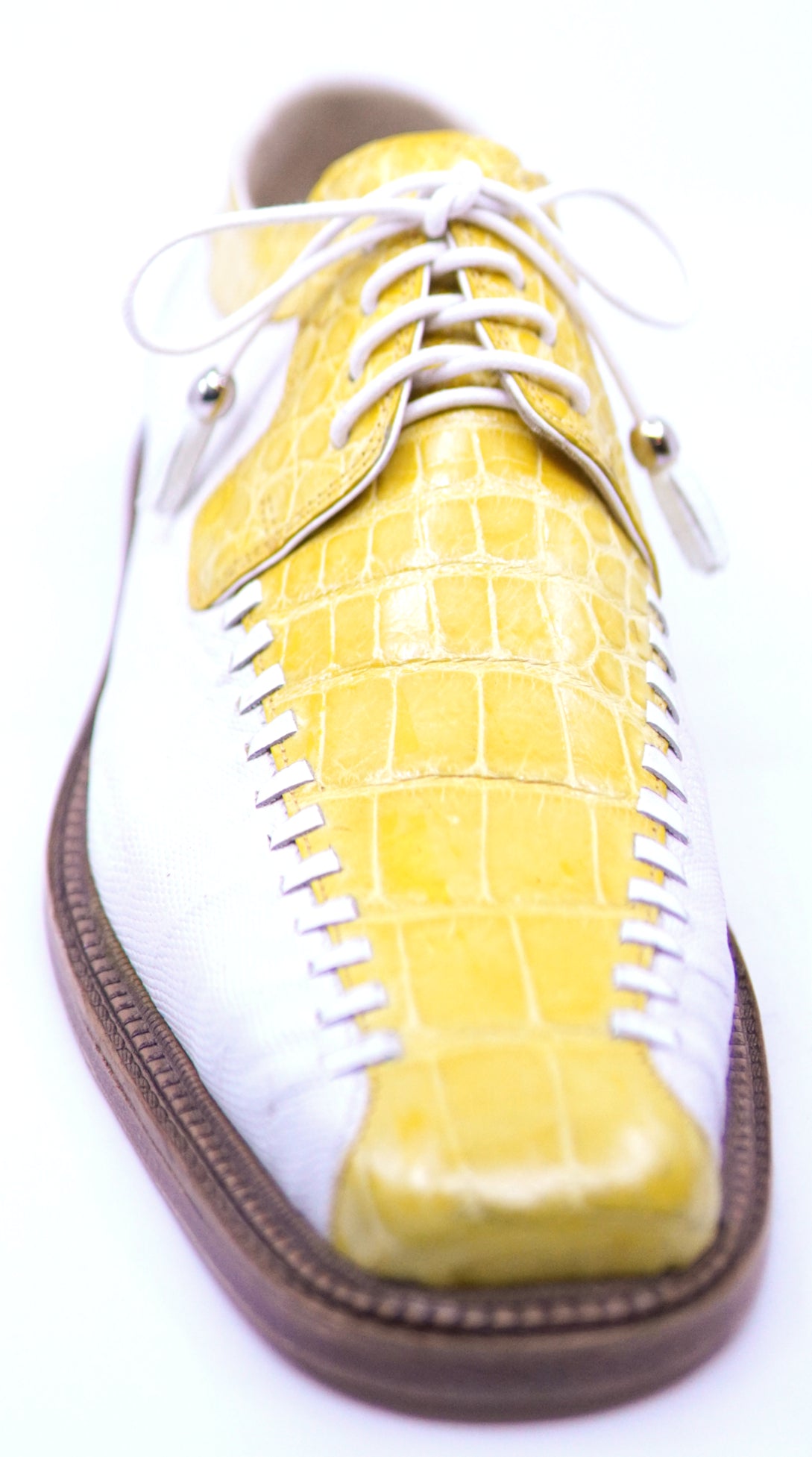 Yellow Alligator & White Lizard Dress Shoe image 3