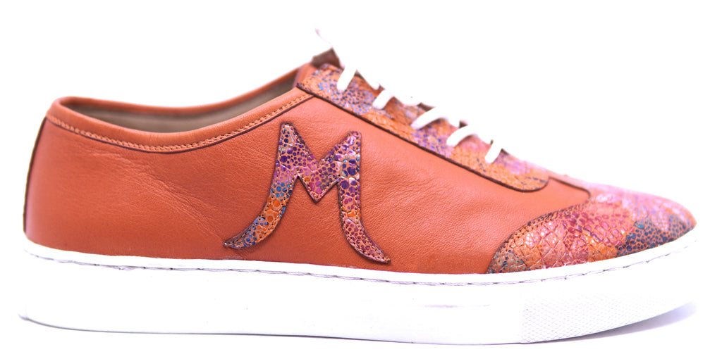 Leather & Floral Printed Sneakers 6.5-US Womens-6.5 image 0