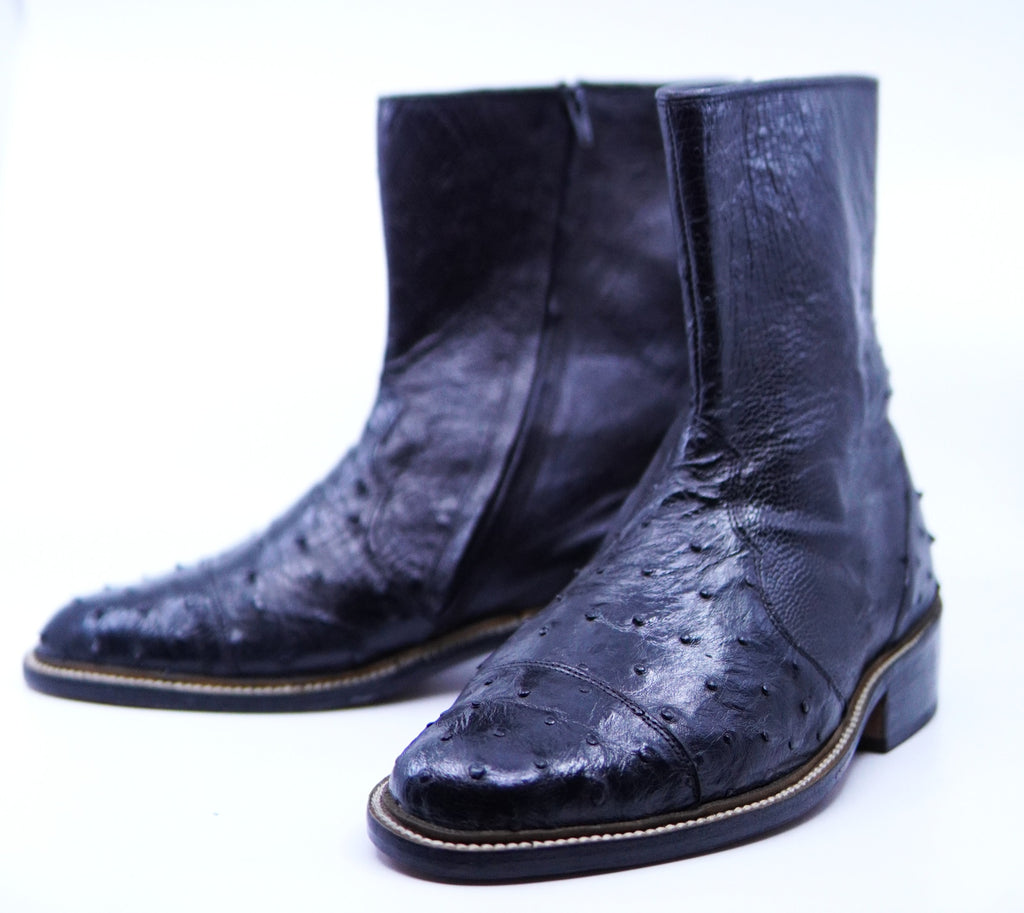 Black Ostrich Dress Boots US Men's 10 image 3