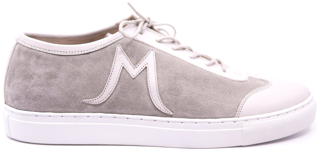 Genuine Beige Leather & Suede Sneakers image 0