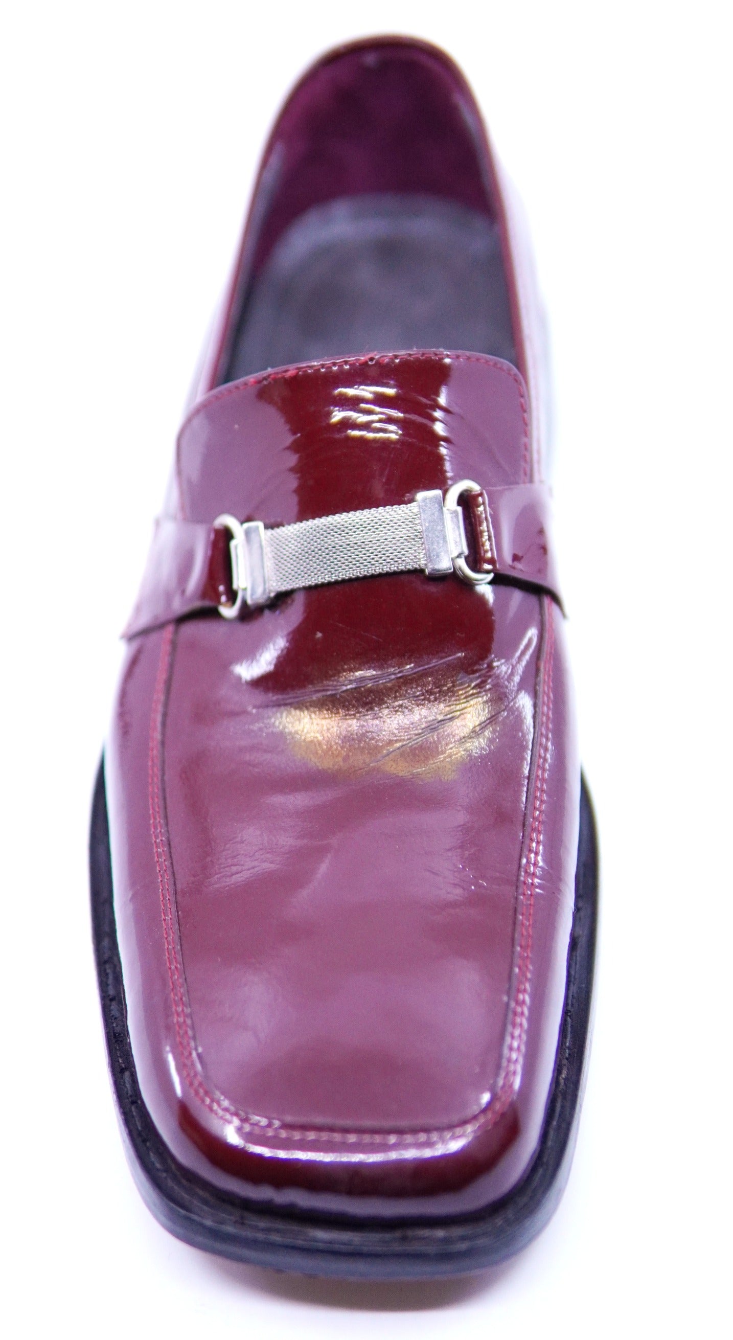 Burgundy Patent Leather Loafers US 9 image 1