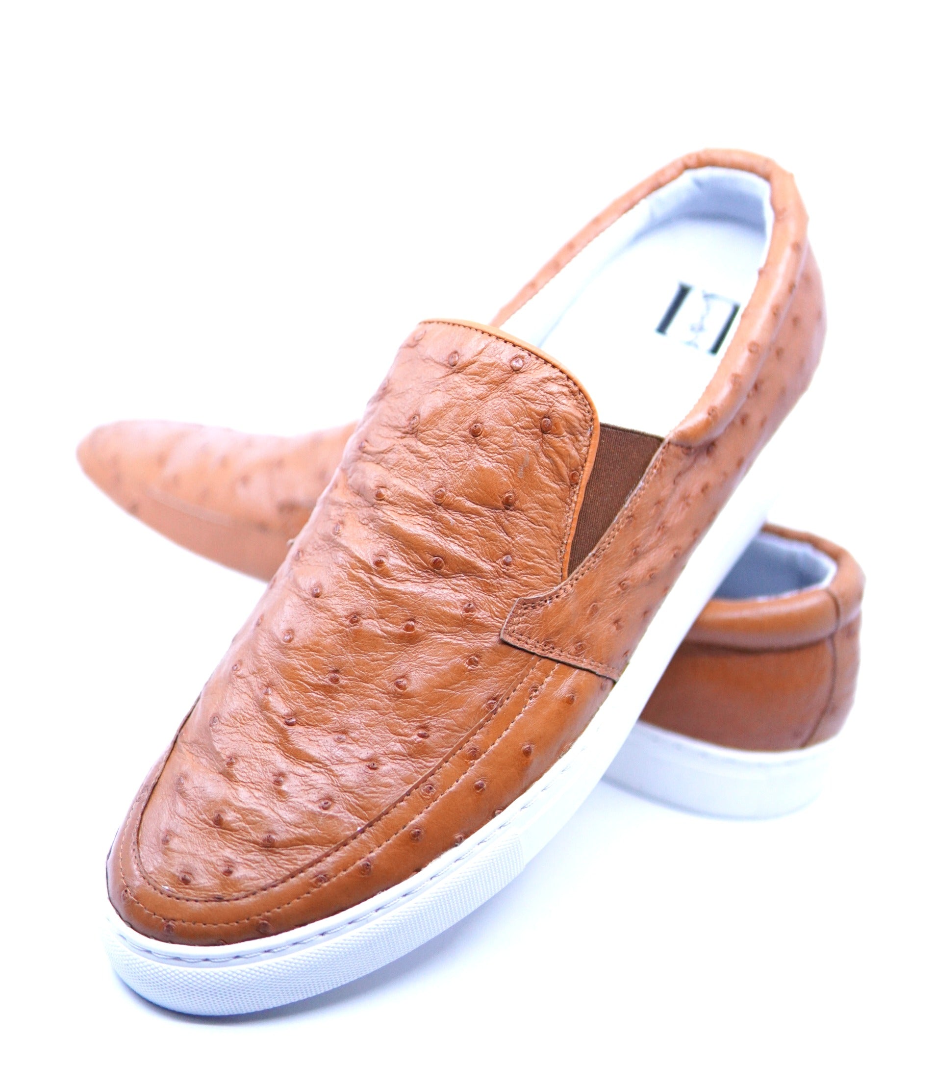 Full Cognac Ostrich Slip On Sneaker US Men's 11 image 3