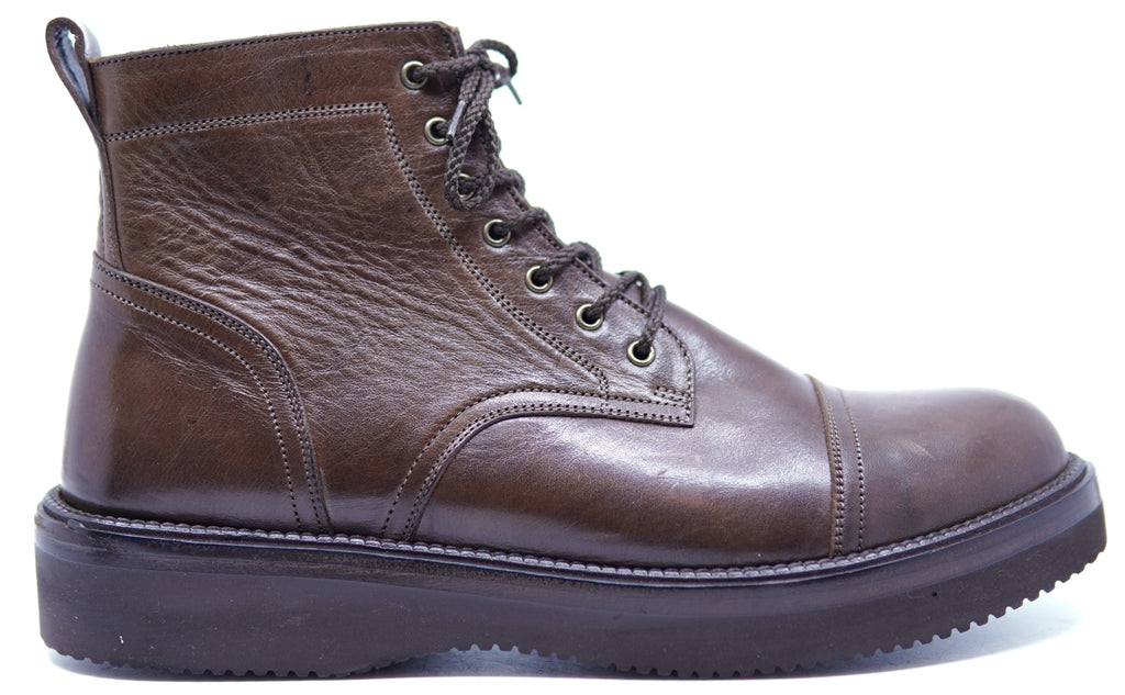 Genuine Full Leather Cap Toe Boots