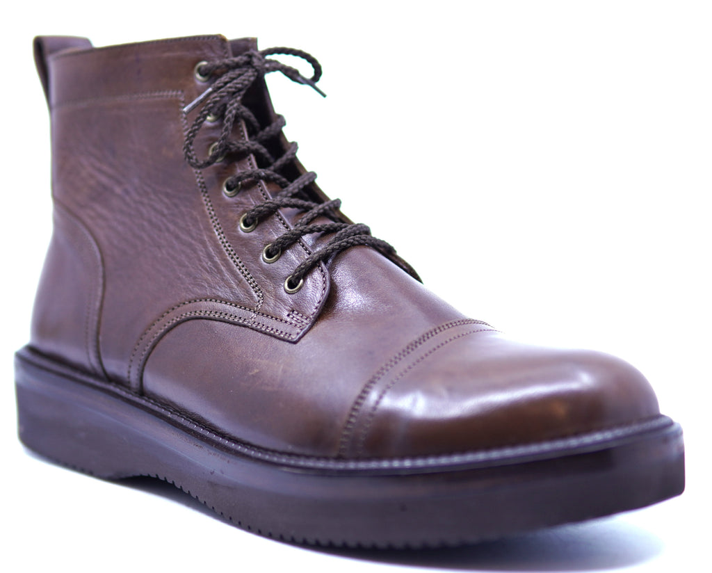 Genuine Full Leather Cap Toe Boots