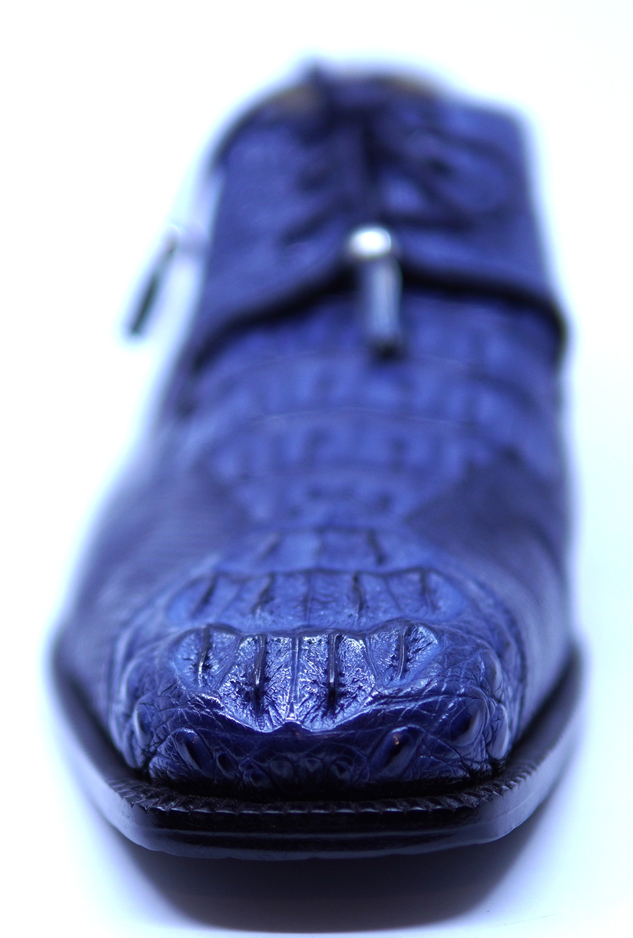 Dark Navy Blue HB Crocodile & Lizard 007 Dress Shoe
