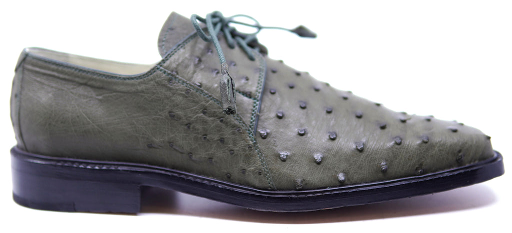 Full Olive Green Ostrich Dress Shoe