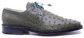 Full Olive Green Ostrich Dress Shoe