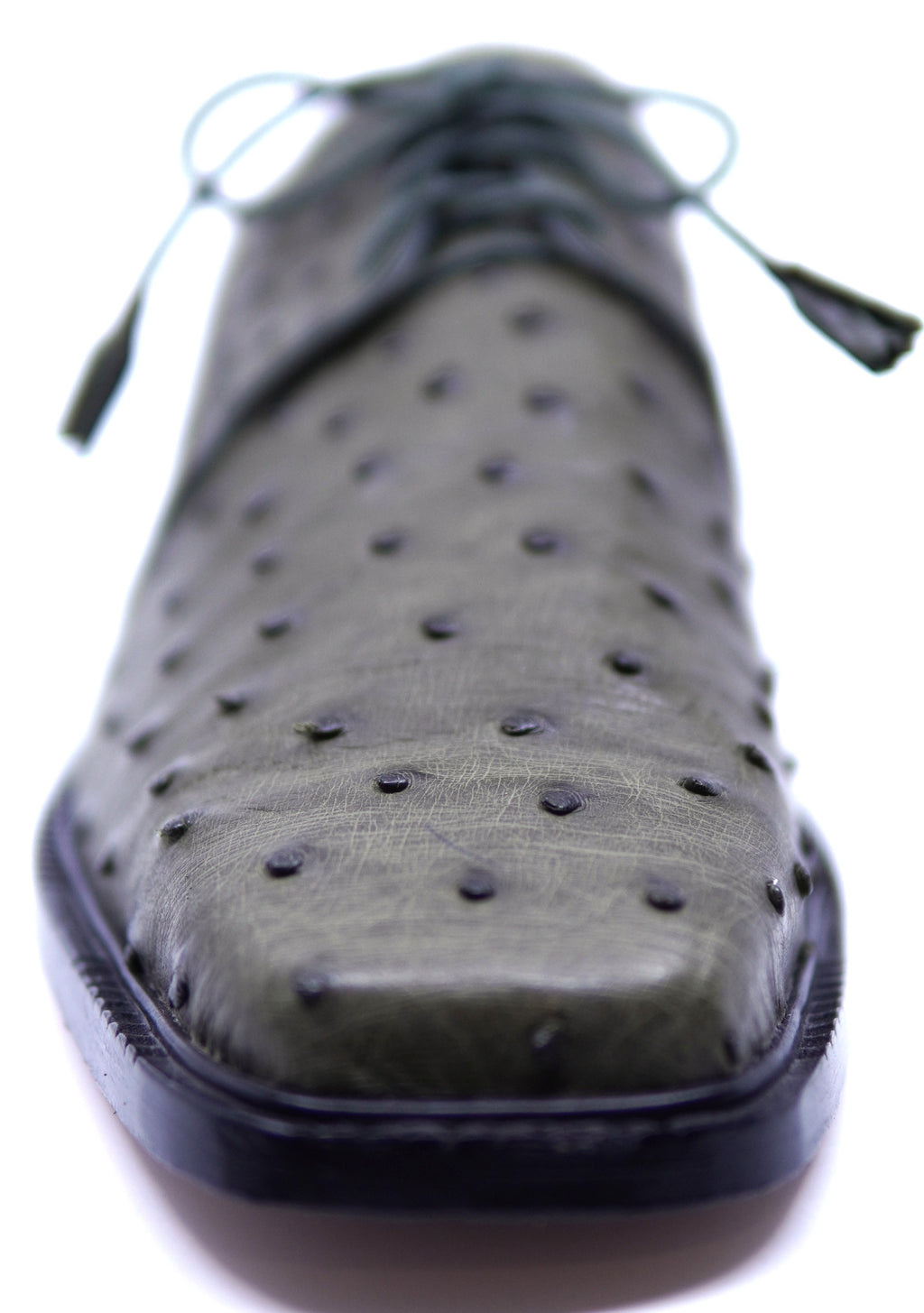 Full Olive Green Ostrich Dress Shoe