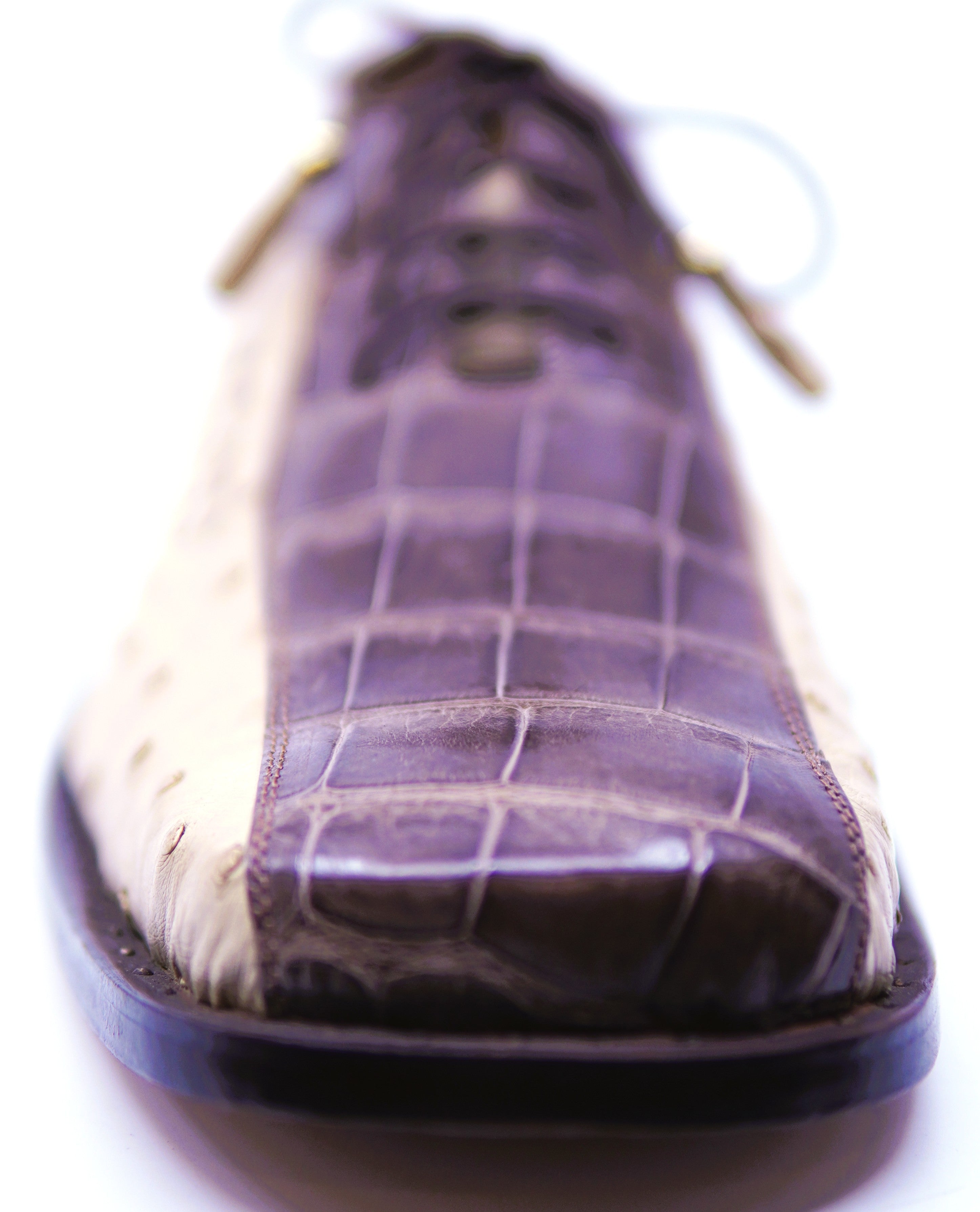 Beige Ostrich & Brown Alligator Dress Shoe