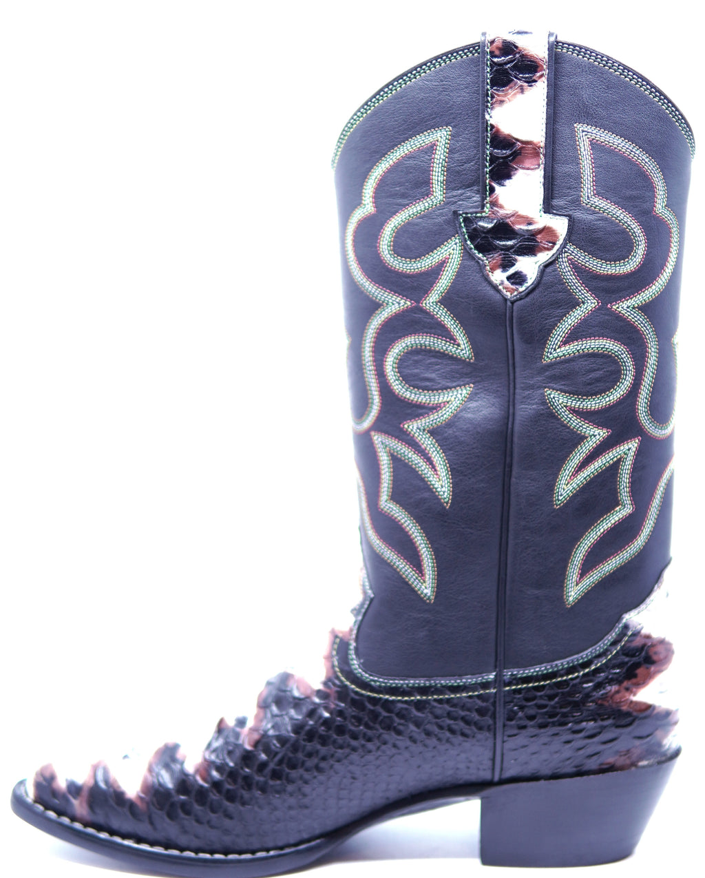 Printed Leather Snakeskin Cowboy Boots