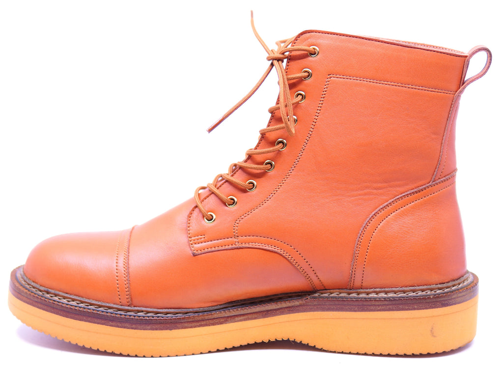 Genuine Leather Cap Toe Boots