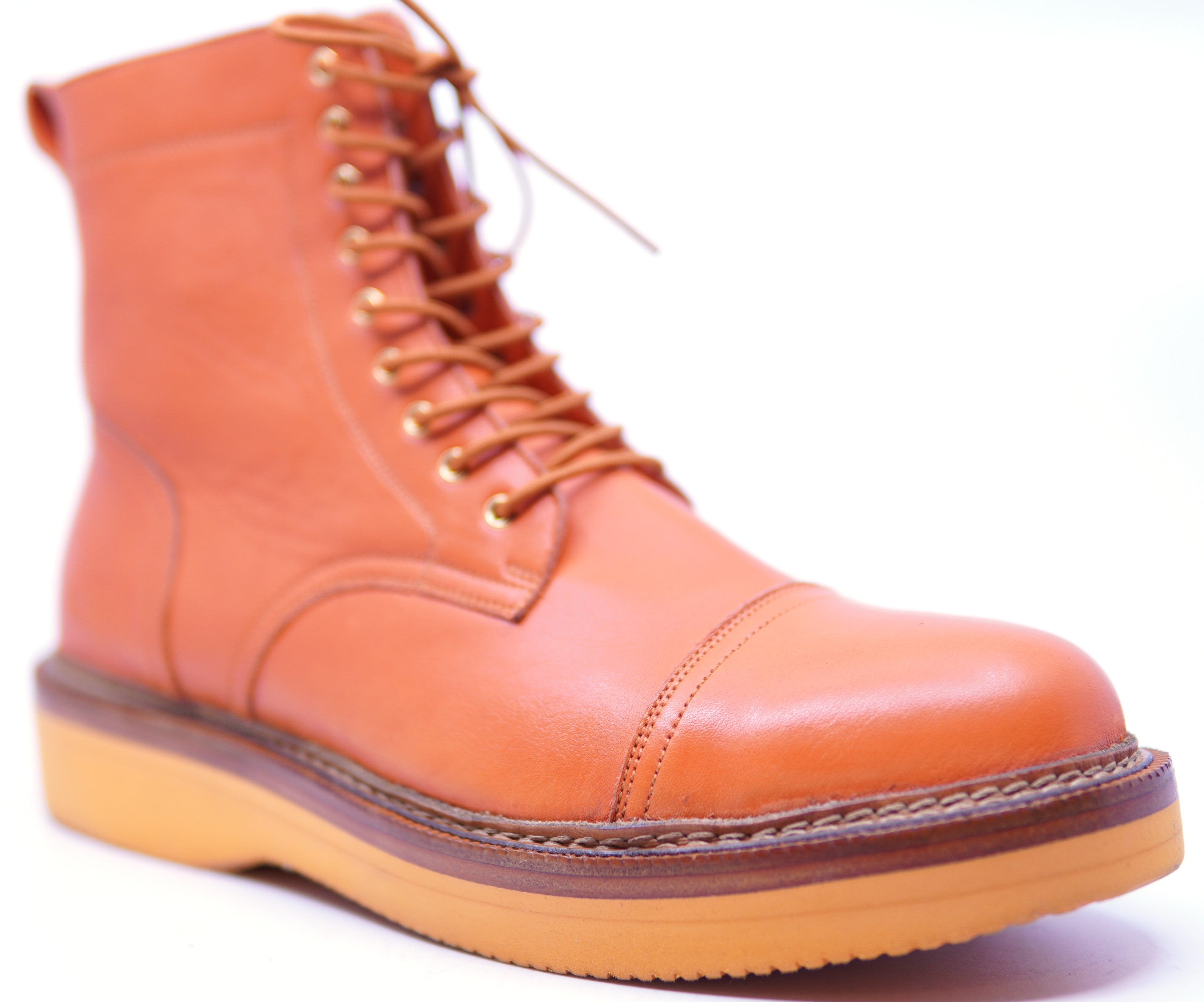 Genuine Leather Cap Toe Boots