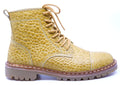 Buffalo Textured Leather Boots Cap Toe