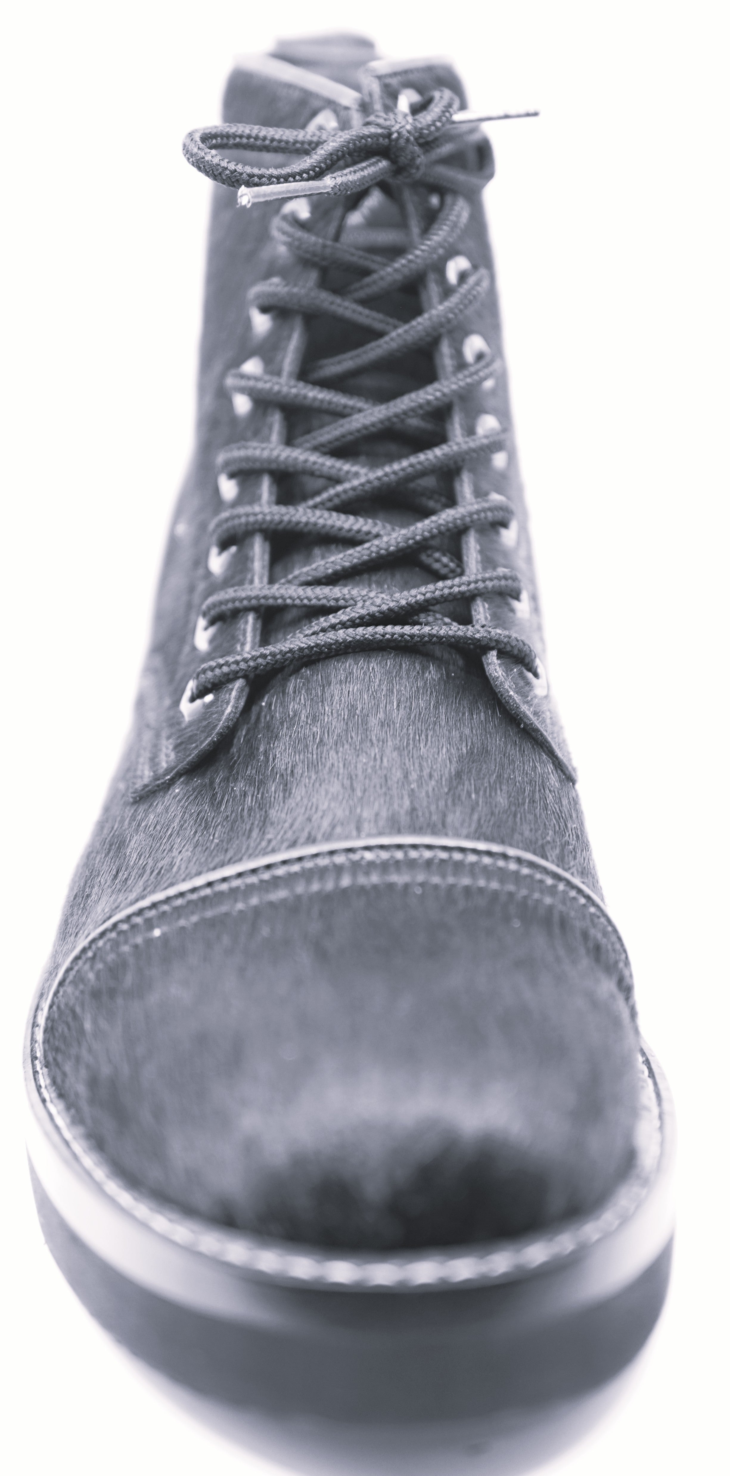 Full Hair-on Hide Leather Boots Cap Toe