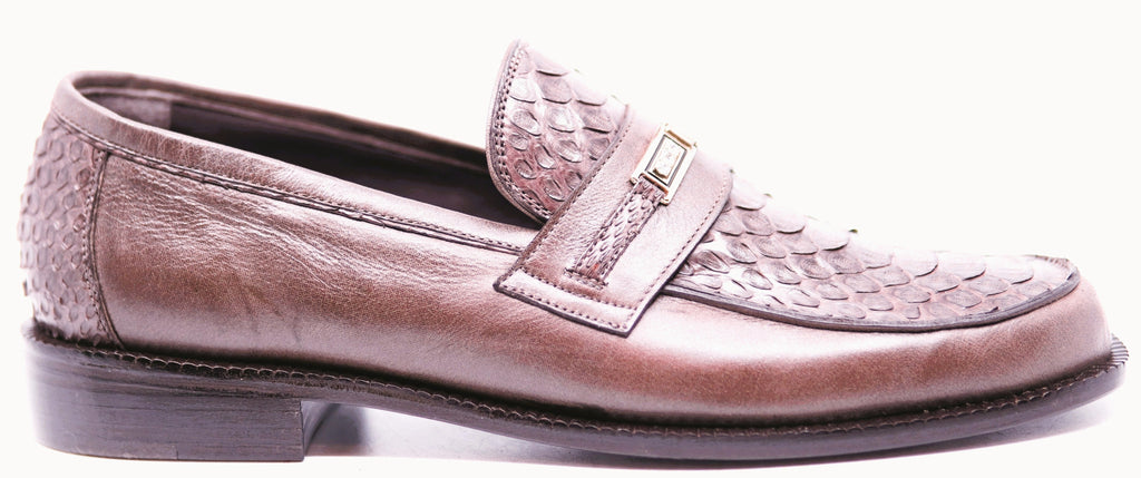 Python & Leather Loafer Dress Shoe