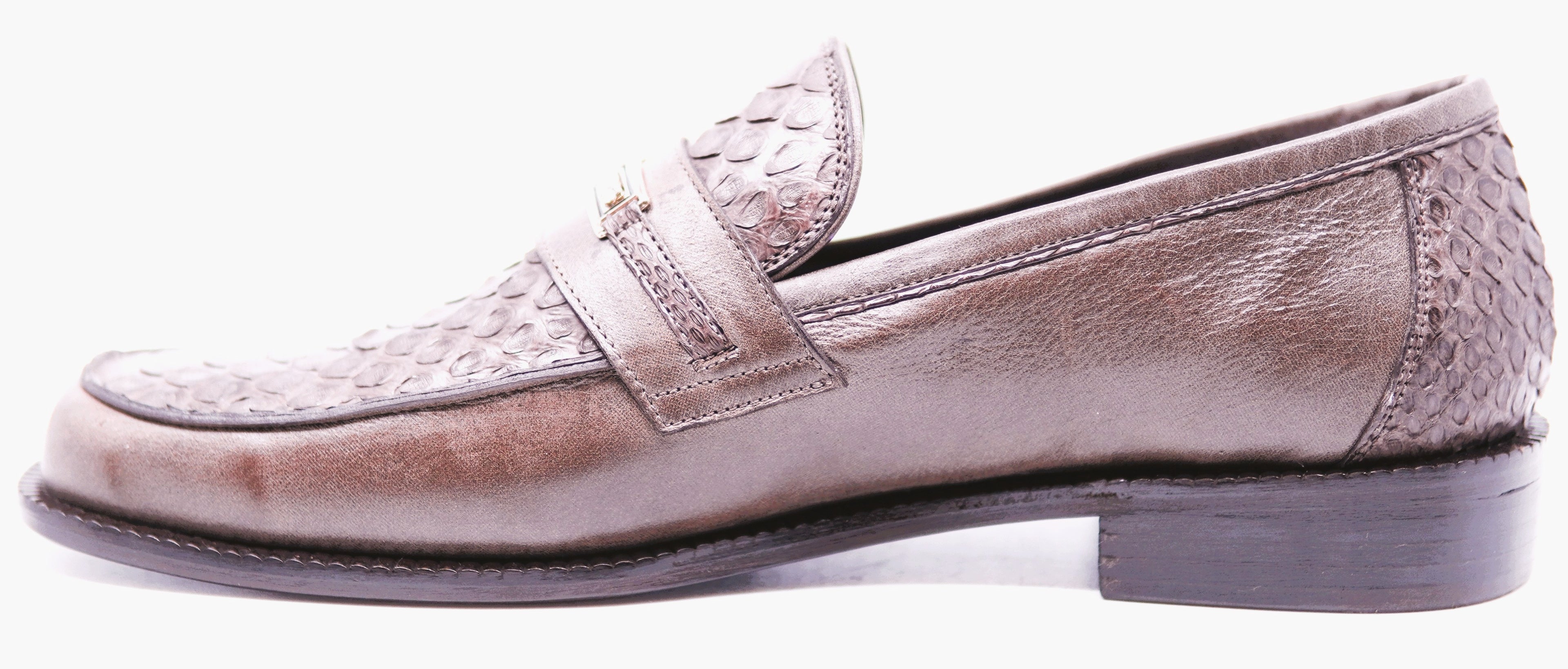 Python & Leather Loafer Dress Shoe