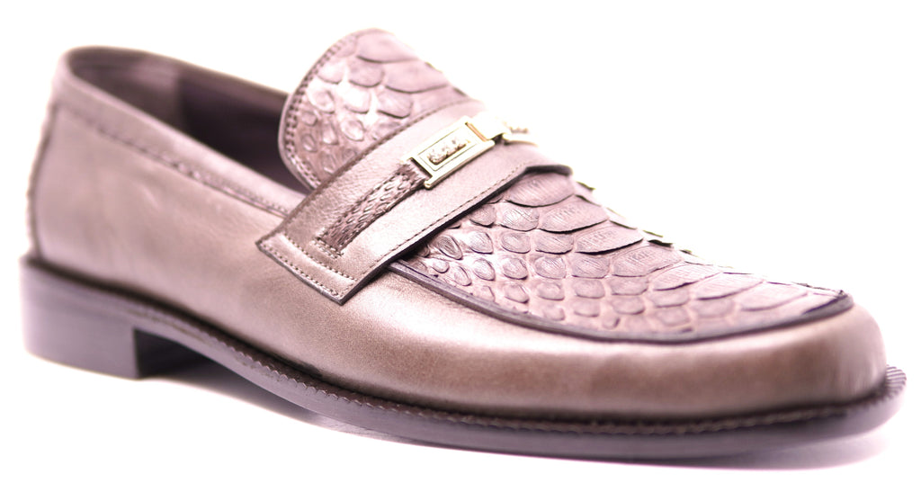 Python & Leather Loafer Dress Shoe