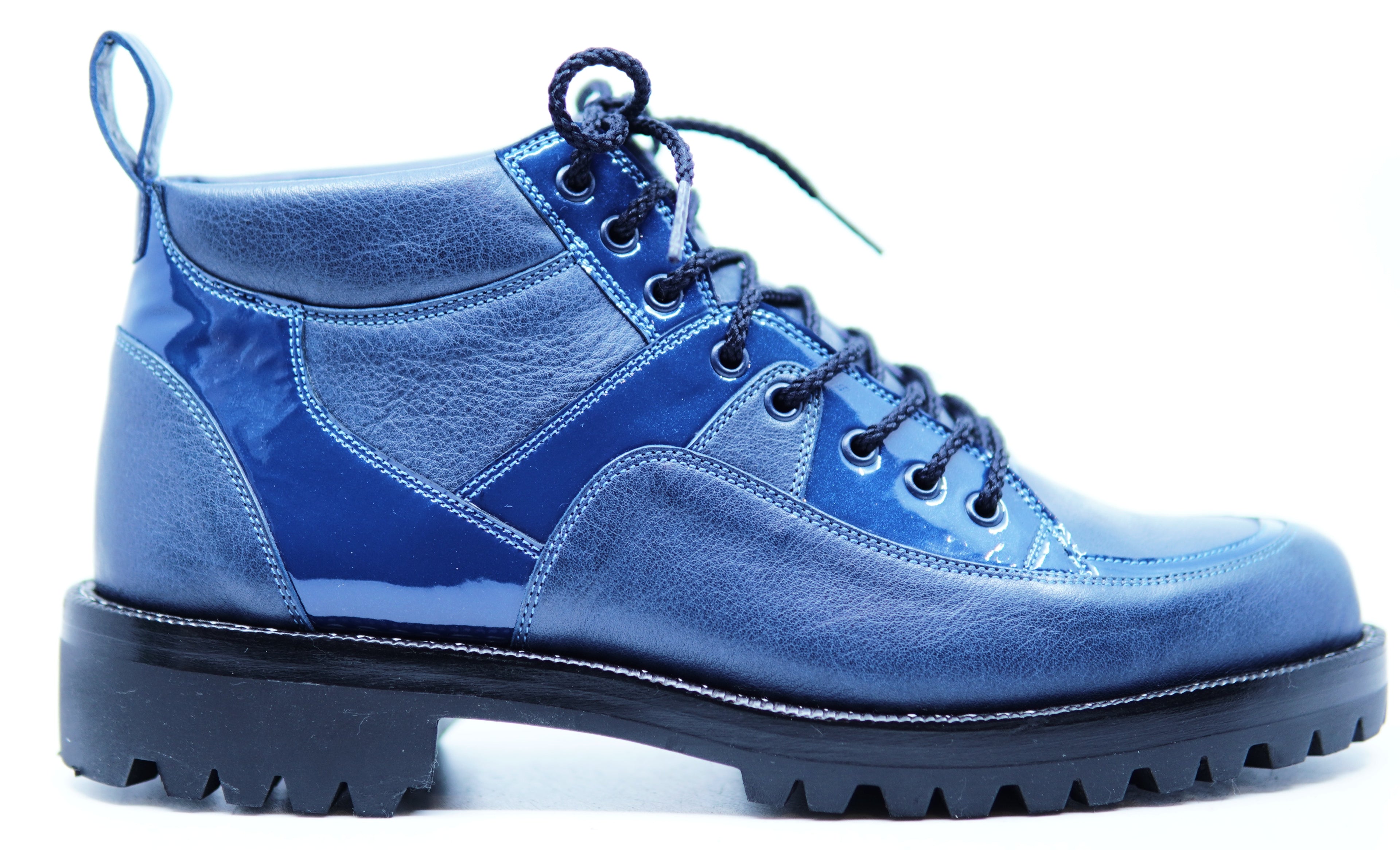 Leather & Patent Leather Boots 8.5-US Men's