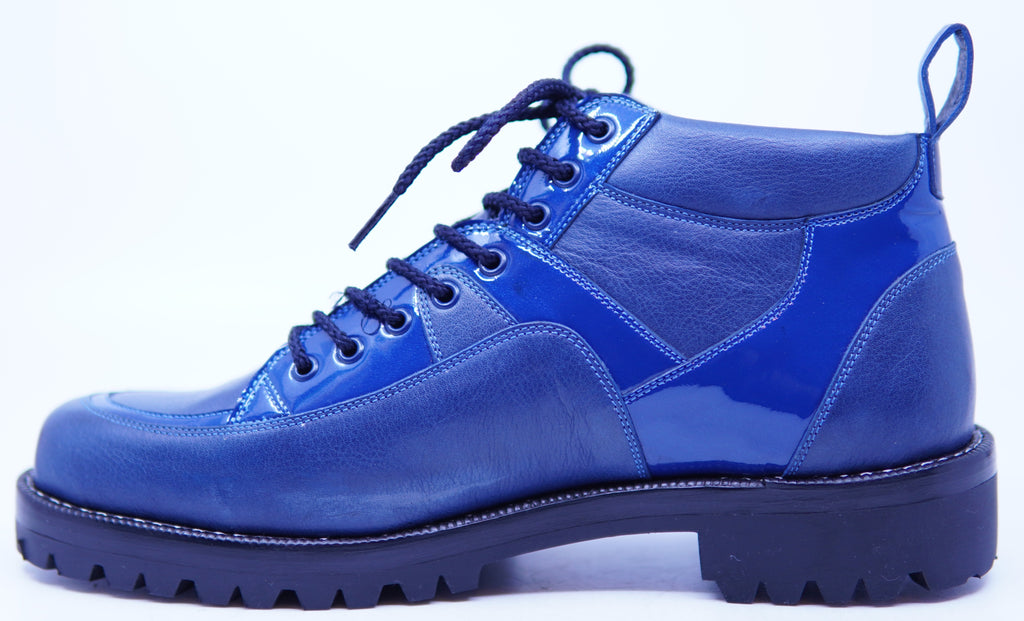 Leather & Patent Leather Boots 8.5-US Men's