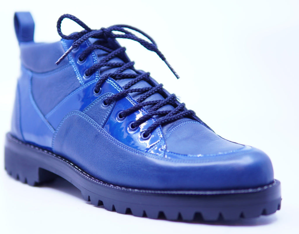 Leather & Patent Leather Boots 8.5-US Men's