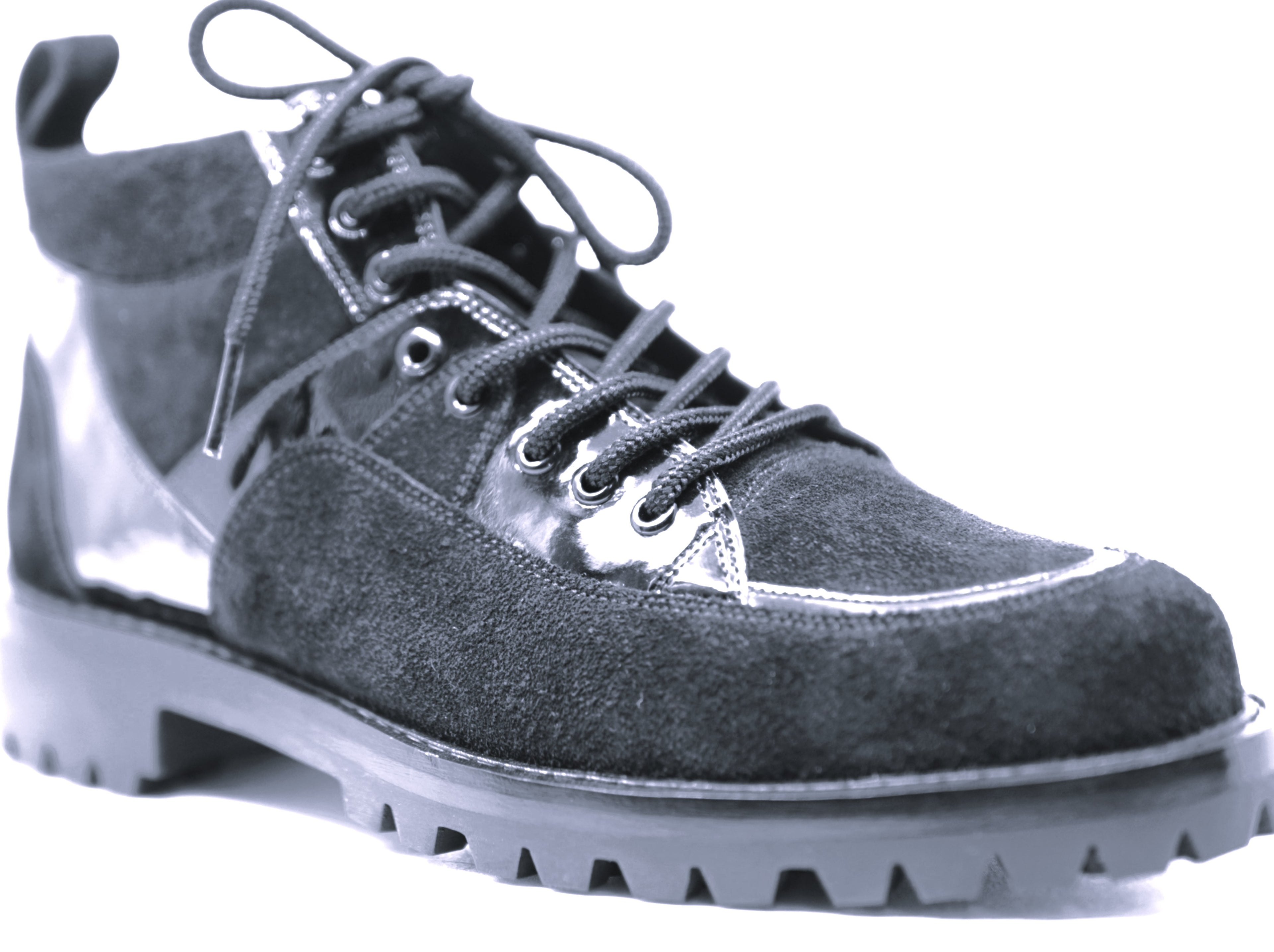 Suede & Patent Leather Boots 8.5-US Men's