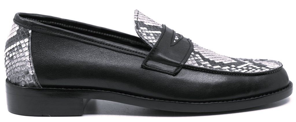 Python & Leather Loafer Dress Shoe