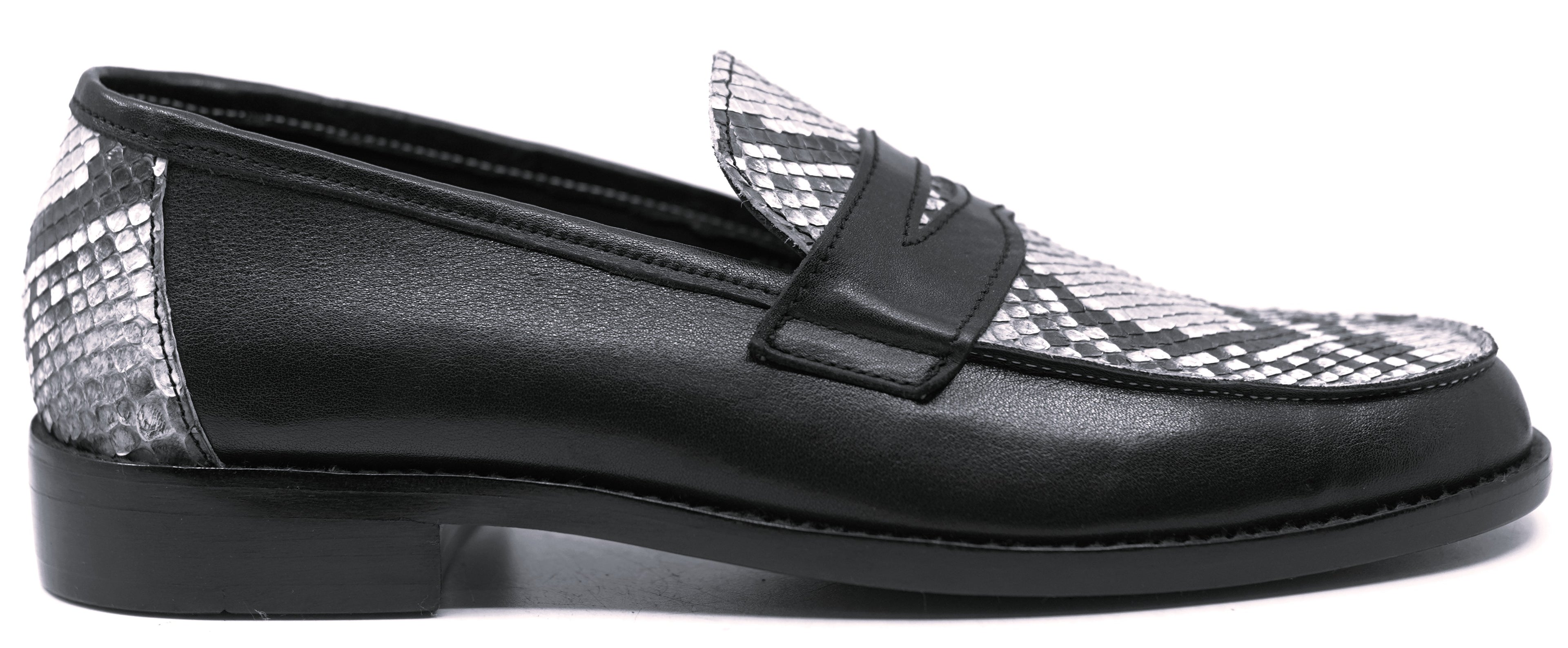 Python & Leather Loafer Dress Shoe