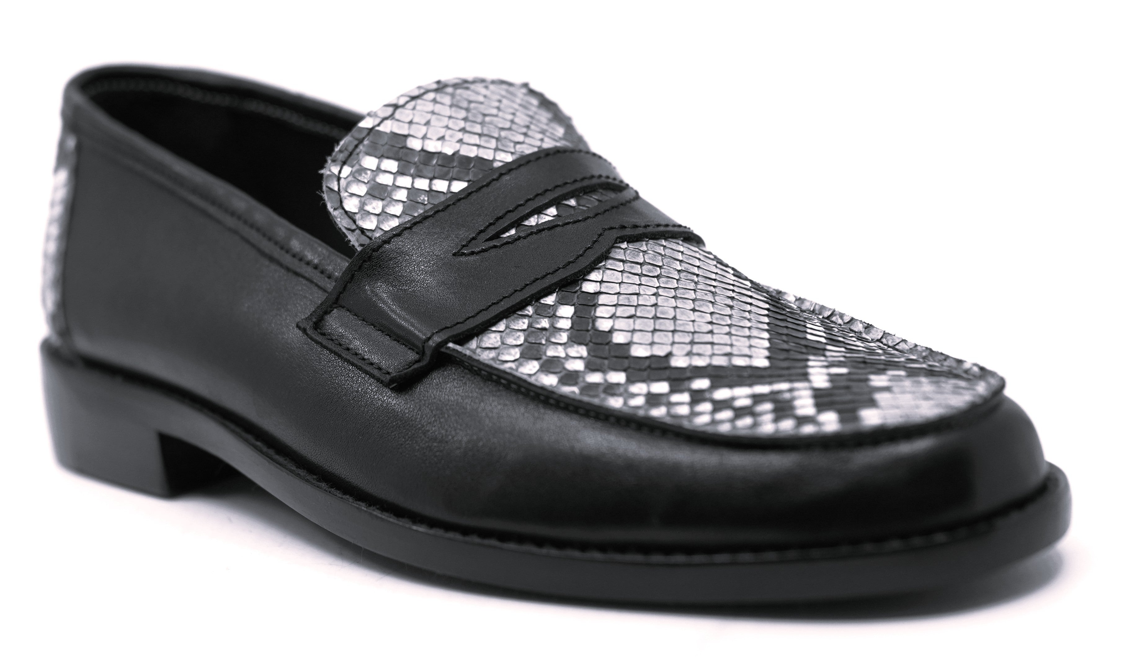 Python & Leather Loafer Dress Shoe