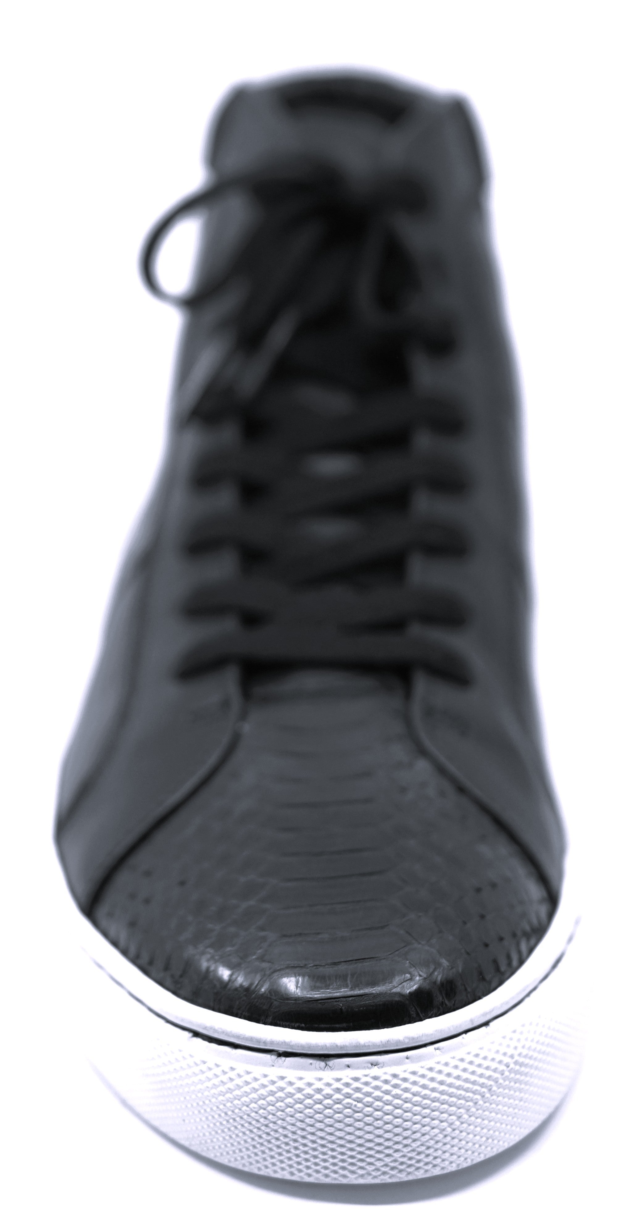 Leather & Python Hight Top Sneakers