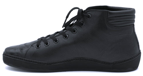 Alligator & Leather High Top Sneakers