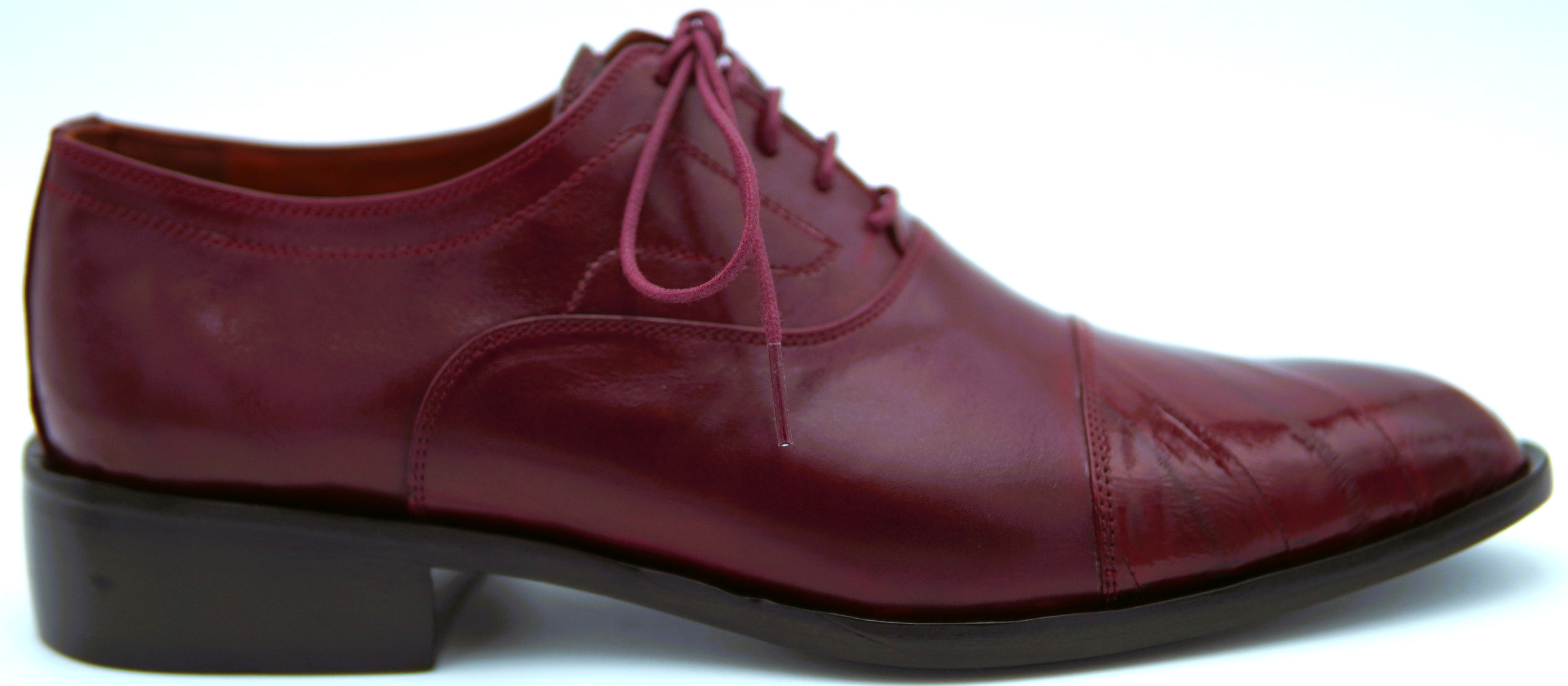 Leather & Eel Cap Toe Dress Shoe