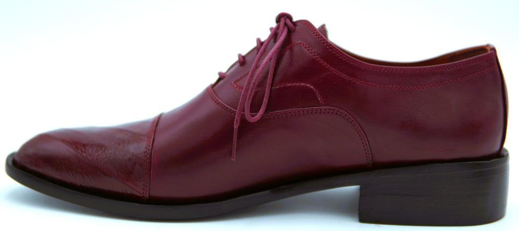 Leather & Eel Cap Toe Dress Shoe