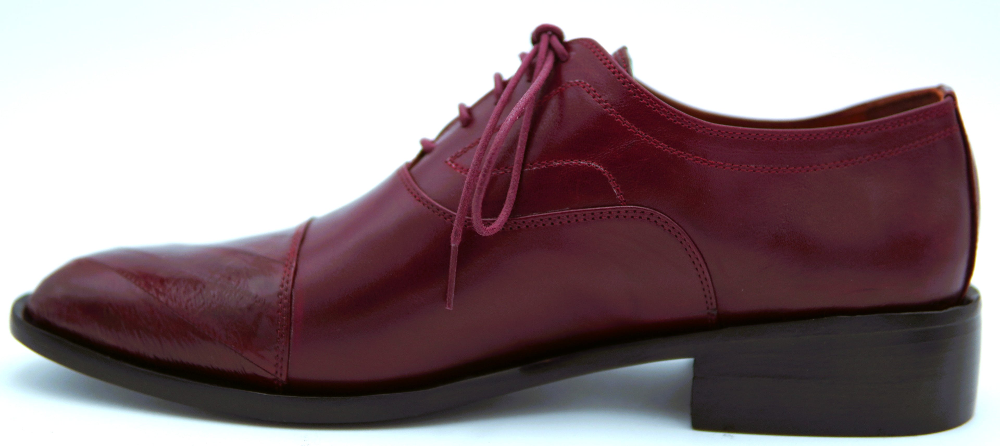 Leather & Eel Cap Toe Dress Shoe