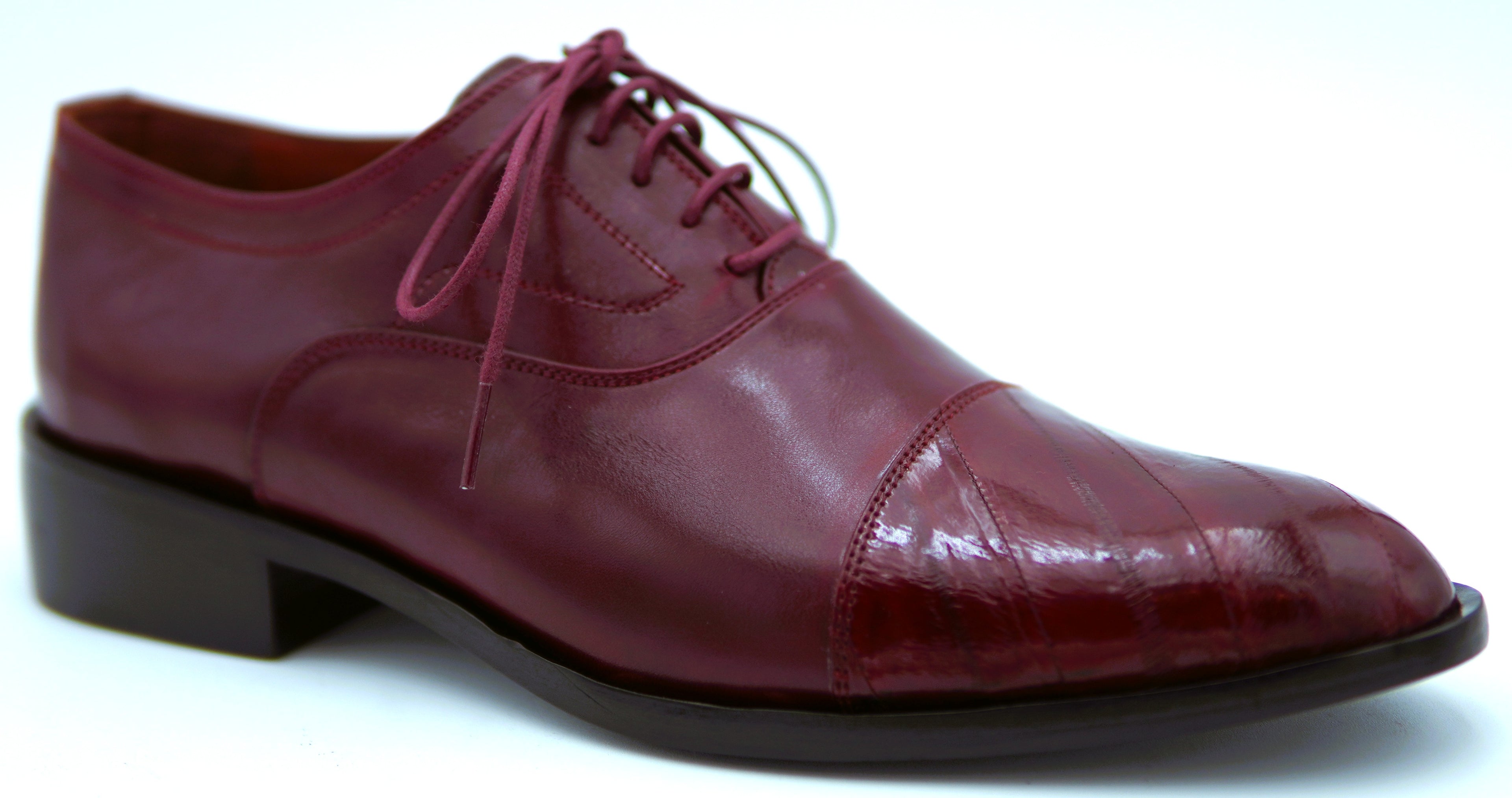 Leather & Eel Cap Toe Dress Shoe
