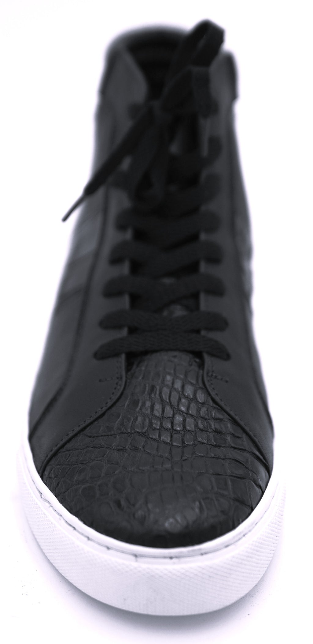 Alligator & Leather High Top Sneakers