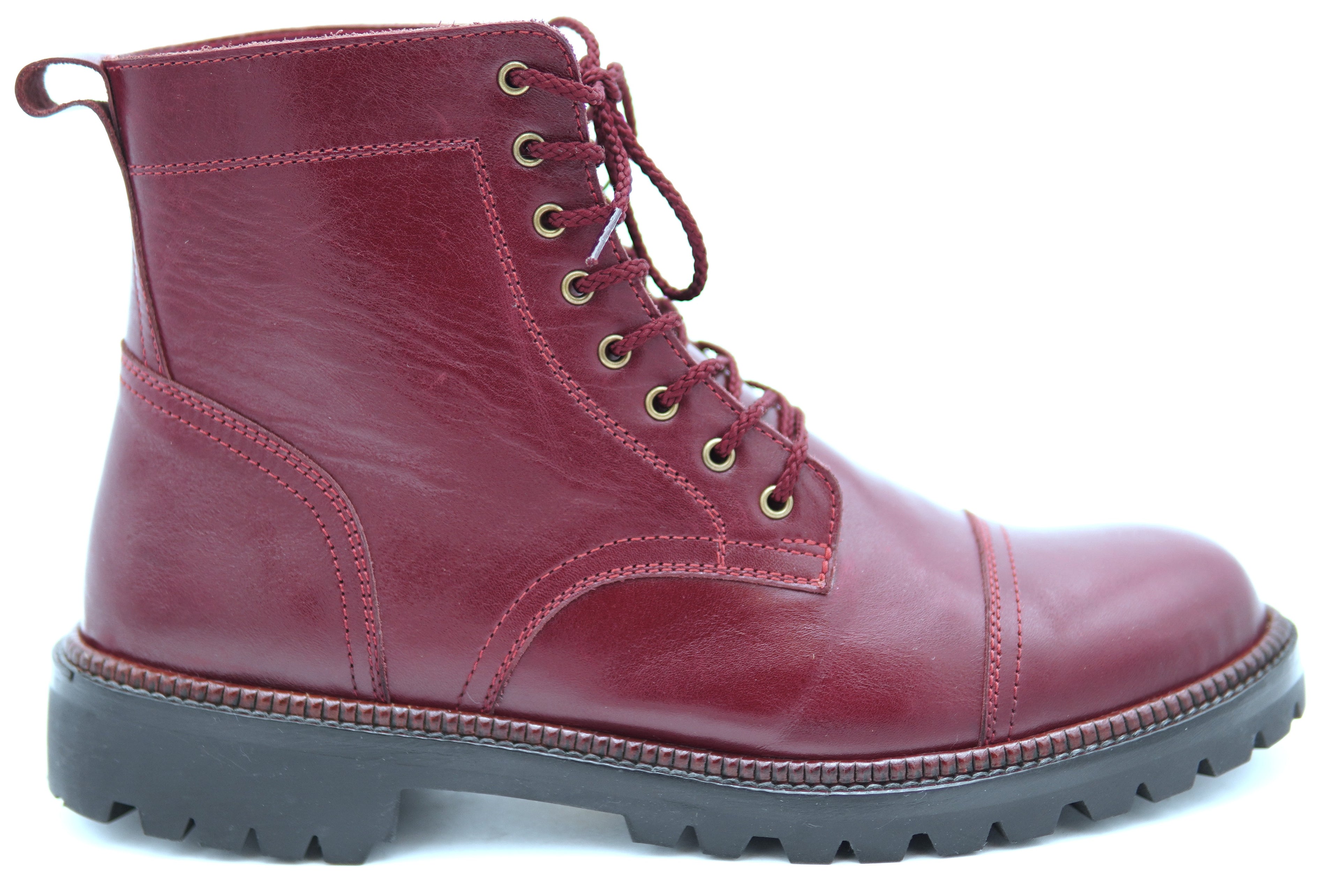 Genuine Leather Cap Toe Boots