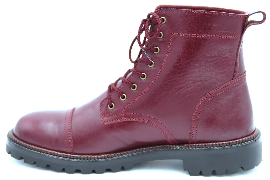 Genuine Leather Cap Toe Boots